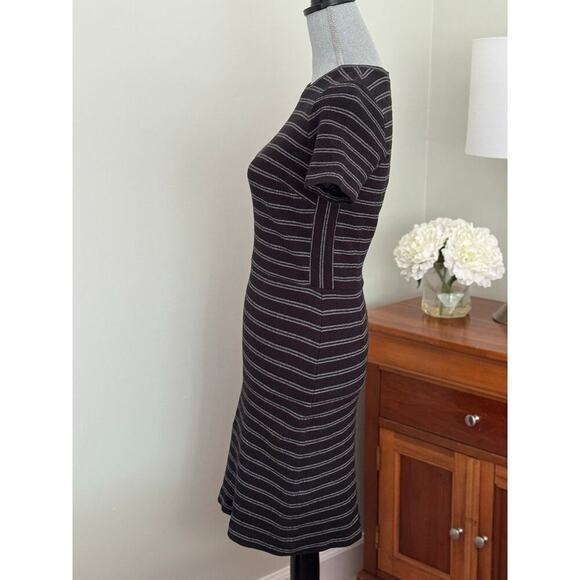 Madewell Black with White Stripes Upstage Midi Dress Size 2 - Picture 12 of 13